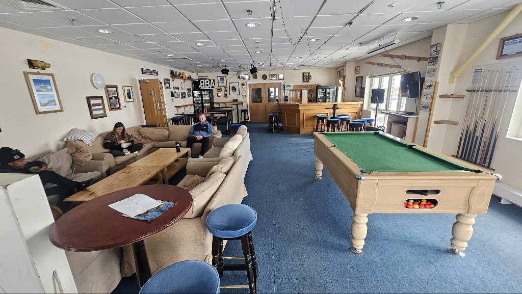 Relaxing at the British Antarctic Survey station